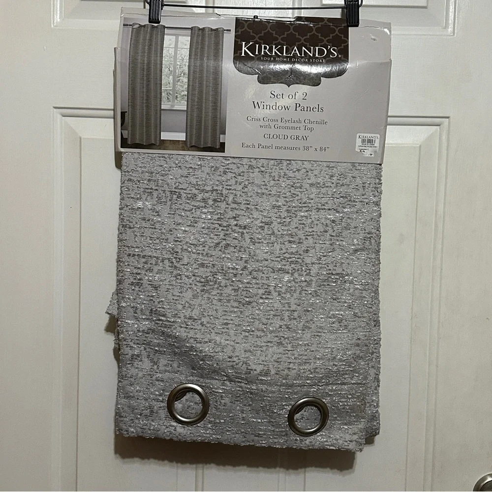 New Kirkland’s 2 Window Panels Criss Cross Grommet Top 38”x 84